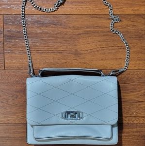 Rebecca Minkoff- Je T'aime Medium Leather Crossbody Bag in Light Gray